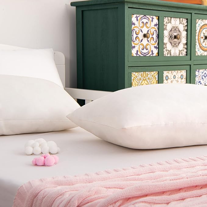 NTBAY 2 Pack Pillows with Microfiber Pillowcases, Soft Cotton Down Alternative 13x18 Zippered Pillows for Sleeping in Crib - Machine Washable - Breathable Travel Pillows, Navy Blue