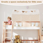 INFANS Kids Bed Tent with Glow in The Dark, Portable Children Playhouse Privacy Space Twin with Mat Star Light Double Net Curtain, Indoor Outdoor Princess Tents Castle for Boys Girls