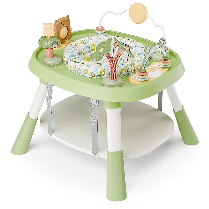 TOLEAD Baby Activity Center, Infant Jumper Activity Center with 5 Toys, Lights & Music, Adjustable Heights, 3-Stage Activity Center & Play Table, Interactive Play Center for Baby Ages 6m+ (Green)