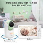 VTech Video Baby Monitor with 7" Color LCD Screen, Rechargeable Battery, Video Streaming, Audio Streaming, Pan-Tilt-Zoom, Touch Multi-Color Night Light, Two-Way Talk, Long Range: Advanced Max Green