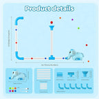 STEM Air-Powered Building Toys for Kids Ages 3 4 5 6 7 8+– Educational Air Tubes Toy& Turbine Set with 30 Foam Balls – Rechargeable Construction Kit for Boys & Girls – Fun Science Gift for Teens