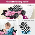HONEY JOY 4-in-1 Baby Walker, Activity Push Walker w/3 Adjustable Heights, Smooth Wheels w/Adjustable Speed, Padded Seat, Music & Light, Foldable Car Walker for Baby Boys Girls Age 6 Months+ (Purple)