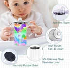 12 Oz Sippy Cup Tumblers 8 Pack With Handle, Straight Sublimation Blanks Kids Tumbler, Stainless Steel Sublimation Todder Water Bottle