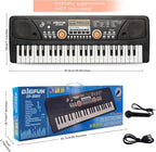 Raimy Piano Keyboard for Kids 49 Keys Portable Keyboard Piano Early Learning Educational Electronic Musical Instrument Toys Gifts for 3 4 5 6 7 8 9 Year Old Boys and Girls (Black)