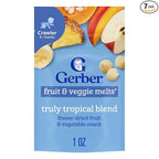 Gerber Stage 3 Baby Snacks, Truly Tropical Blend, Fruit & Veggie Melts, Baby Led Feeding, 7PK