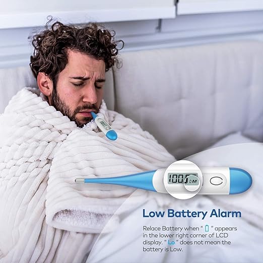 Thermometer for Baby, 2 Packs, Rectal Digital Thermometer with 10 Seconds Fast Reading (Light Blue+Green)