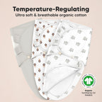 Baby Swaddle Sleep Sacks with Zipper - 3-Pack Swaddles for Newborns 0-3 Months, Infant, Baby Girls, Boys, Soft & Durable Newborn Sleep Sack, Easy Diaper Change Swaddling Blanket (The Wild 2)