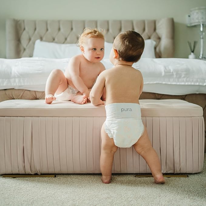 Pura Size 6 Eco-Friendly Diapers (29+ lbs) Totally Chlorine Free (TCF) Hypoallergenic, Soft Organic Cotton, Sustainable, up to 12 Hours Leak Protection, Allergy UK, 1 Packs of 18 Diapers