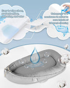 Baby Lounger - Infant Lounger for Newborn 0-24 Months, Pure Cotton Breathable Baby Nest Lounger Cover, Newborn Essentials for Baby Boys & Girls, Portable Baby Lounger for Home and Travel