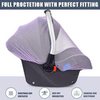 Mosquito Net for Baby Car Seats, Infant Car Seat Insect Mesh Net, Breathable, Universal Fit for All Car Seats, Premium Quality: Machine Washable Durable & Long Lasting Infant Insect Netting (Purple)