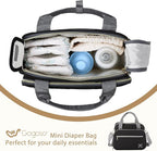 GOGOSO Crossbody Small Diaper Bag, Cute Mini Baby Diaper Tote Bags with Insulated Pockets for Traveling Outdoor Parent, Black