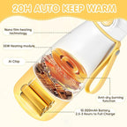 Portable Milk Warmer for Travel, 12oz Large Capacity Baby Bottle Warmer for Formula & Breastmilk, Fast Heating Milk Warmer on The Go wth Child Lock,Precise Temp Control