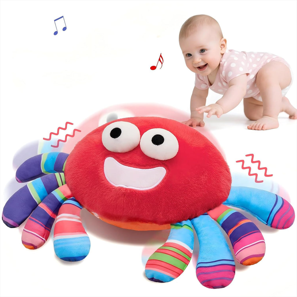 Golray Baby Crawling Toys 12-18 Months, Musical Dancing Tummy Time Red Crab with 50 Songs, Walking Moving Baby Sensory Toys, Toddlers Girls Boys Birthday Gifts for Infants 1-3 Years Old