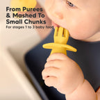 KeaBabies 4-Pack Silicone Baby Spoons and Forks Set - Baby Led Weaning Utensils 6-12 Months, Self Feeding Toddler Spoon & Fork for Training, Teething, Easy to Hold, BPA-Free Silicone (Valiant)