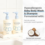 BEBESUP- 베베숲 Head to Toe Wash Baby Shampoo | Korean Skincare for Sensitive & Atopic Skin Organic Rice Cera Biome Hypoallergenic Coconut-Derived Cleanser Head to Toe Use 10.14 fl oz