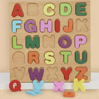 Wooden Puzzles for Toddlers, 2pack Alphabet Shape Puzzles for Kids Wooden Montessori Toddler Wooden Alphabet Number Shape for Kids 3 Years Old Boys & Girls