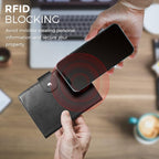 Polare Luxury RFID Blocking Leather Passport Holder Travel Wallet For Men and Women (Black(Snap Version))