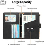 Passport Holder for Travel Rfid Passport Wallet for Women Men with Zipper Pocket Pen Sim Card Holders Slim Travel Accessories
