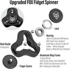 Freelove Upgraded Fox Tri 1.8'' Fidget Spinner with Steel Beads, Luminous Metal Spinners Toys for Adults, Premium Bearing 2~4 Min, Autism Sensory ADHD Anxiety Focus Meditation, Aluminum Alloy, Black