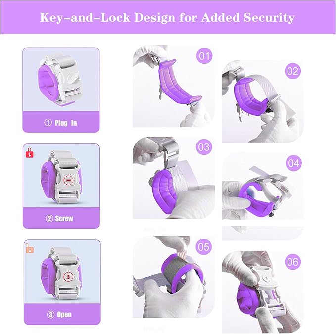 Toddler Leash for Walking, Toddler Safety Harnesses Leashes, Safety Harness with Lock for Kids, Anti Lost Wrist Link for Toddlers ，Upgrade with Reflective Tape Liner（6.5ft）for Kids