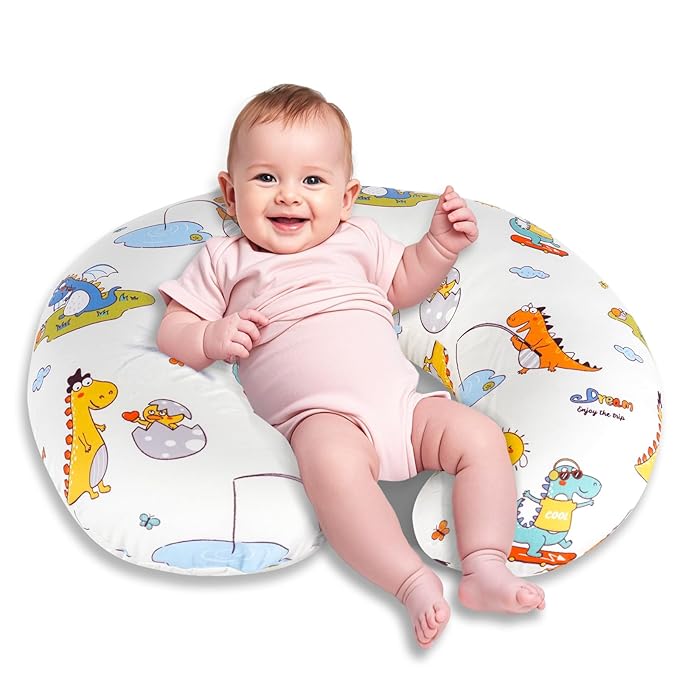 Nursing Pillow, Breastfeeding Pillow with Removable Cover, Ergonomic Breast Feeding Pillow, Baby Feeding Support Cushion for Mom Easier Breastfeeding- Original Size/Dinosaurs