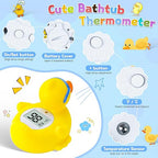 Baby Bath Thermometer Duck – Color-Changing Infant Bathtub Thermometer with Auto Temperature Alert, Waterproof Floating Toy for Newborns & Toddlers