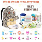 Baby Diaper Bag Backpack Travel Diaper Bags for Baby Girl Boy Large Capacity Baby Bag Backpack for Women Leopard Print