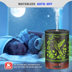 Metal Essential Oils Diffuser 150ML Aromatherapy Diffuser Cool Mist Humidifier with 7 Colors Lights Waterless Auto Off Air Diffusers as Gifts for Moms Women Girls (E-Hummingbird)