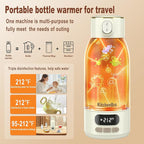 Portable Bottle Warmer for Travel-Various Heating Modes for Breast Milk& Water&Tea. 17 Ounces Large Capacity Portable Milk Warmer for Baby,Fast Heating Speed and Long Battery Life with High Capacity