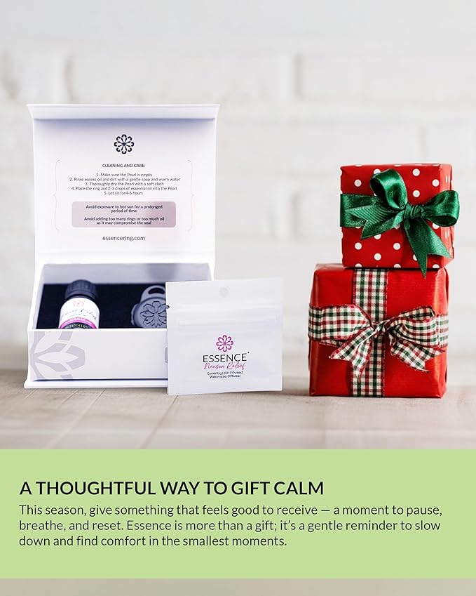 Essence Wearable Aromatherapy Nasal Diffuser – Stress Relief Essential Oil Nose Ring Refresh Kit – Personal Scent Clip for Travel, Work & Everyday Use – Made in USA