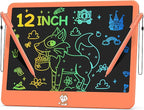 LCD Writing Tablet for Kids 12 Inch, Kids Learning Toys Drawing Pad for Girls Boys, Erasable Doodle Board for Toddlers 3 4 5 6 7 8 Year Old Travel Essentials, Christmas Birthday for Kids - Orange