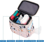 Baby Stroller Organizer Bag，Small Diaper Bag - Universal Stroller Organizer With Insulated Cup Holder,Pocket With Baby Wipes Dispenser，Adjustable Shoulder Strap(pink)