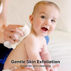 6-Pack Baby Washcloths - Soft Absorbent Viscose from Bamboo Wash Cloths for Babies, Kids, Toddlers, Infant, Newborn Bath Towels, Gentle on Sensitive Skin, 10x10 Reusable Face Towels (White/Sky)