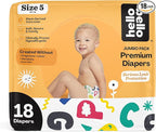 Hello Bello Premium Baby Diapers Size 5, 18 Count of Disposable, Extra-Absorbent, Hypoallergenic Baby Diapers with Snug and Comfort Fit, Alphabet Soup