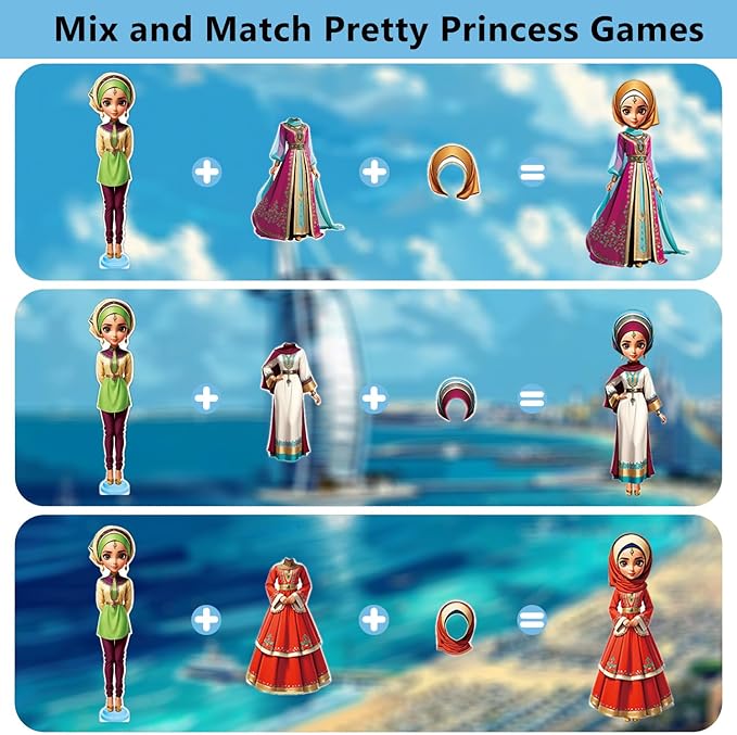 Yuzee Paper Dolls Stickers - Magnetic Dress Up Dolls for Girls - Toddler Travel Toys - 1 Paper Doll and 33 Clothing Accessories with 3D Magnetic Game Scene, Foster Creativity and Imagination