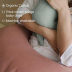 snuggle me Organic Nursing Pillow (New 2025 Design) | Bottle & Breastfeeding Pillow with Organic Cotton Cover & Fiberfill, Machine Washable Feeding Pillow, Newborn Essentials Must Haves (Gumdrop) - v2