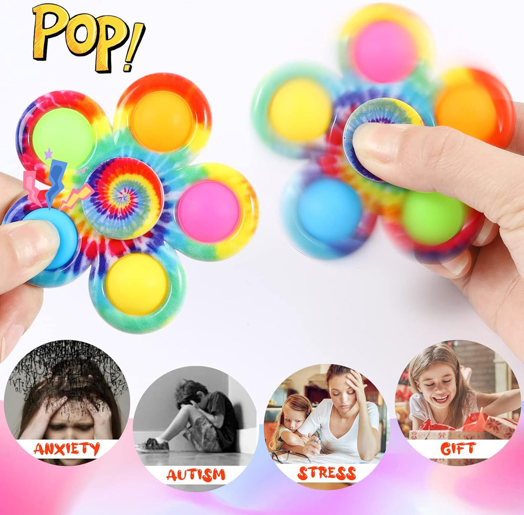 Gigilli 24 Pack Party Favors Fidget Spinners for Kids 4-8 8-12, Goodie Bags Stuffers for Kids 3-5, Pop Mini Fidget Toys Bulk Classroom Prizes for Girls Boys, Toddler Birthday Party Return Gifts