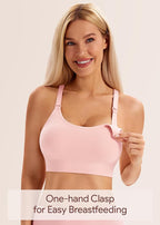 Angelhood Nursing Bras for Breastfeeding, Ribbed Nursing Sports Bra Yoga Maternity Bras Pregnancy Sleep Bralette