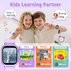Kids Waterproof Smart Watch Girls Gift Age 3-12 with 39 Game HD Touch Screen Music Player Video Camera Pedometer Alarm Clock Toys Birthday Gifts for 6 7 8 9 Year Olds Purple