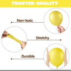 JOYIN 150 Pcs Yellow Balloons, Different Sizes 18 12 10 5 Inch Yellow Latex Balloon Arch Kit with Instruction for Birthday Party Graduation Wedding Holiday Decoration