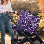 Binienty Halloween Spider Web and Bat Baby Car Seat Canopy Cover Halloween Decoration Nursing Cover for Breastfeeding Carseat Covers for Boy Girls