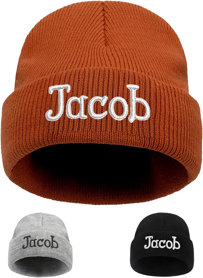 Custom Beanie Hats for Baby Girls Boys - Personalized Embroidered Beanies with Name for Infants Toddlers Adults