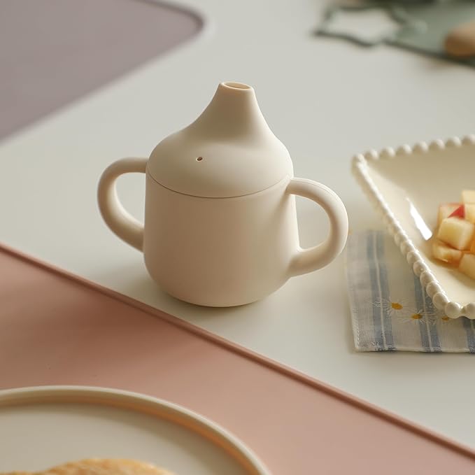 Moonkie Silicone Baby Sippy Cups | 3 Stages Training Cup Straw Cup for Infants Toddlers and Kid | 4 oz 1Pack