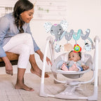 Car Seat Toys, Baby Activity Spiral Hanging Toys for Stroller Car Seat Crib Bar Bassinet Mobile, Musical Elephant Toys for Newborn Infant Boys Girls 0 3 6 12 Months