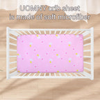 UOMNY Crib Sheet, Pink Clouds Crib Sheets Baby Sheet for Standard Crib and Toddler Mattresses Nursery Bedding Sheet Crib Mattress Sheets for Boys and Girls 1 Pack Toddler Sheet