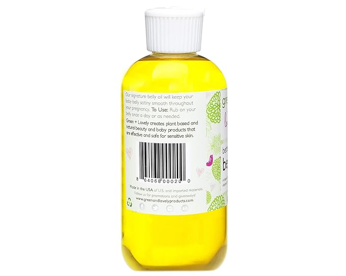 Green + Lovely Better than Butter Belly Oil(Tangerine) | Pregnancy Stretch Mark Prevention | 9 fl oz. Lasts for up to 6 Months | Natural Oil and Vitamin E Enriched for Amazing Skin Pre/Post Pregnancy