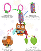 Bloobloomax Baby Soft Hanging Rattle, Car Seat Stroller Toys with Plush Animal C-Clip Ring for Infant Babies Boys and Girls 3 6 9 to 12 Months (12PCS-A)