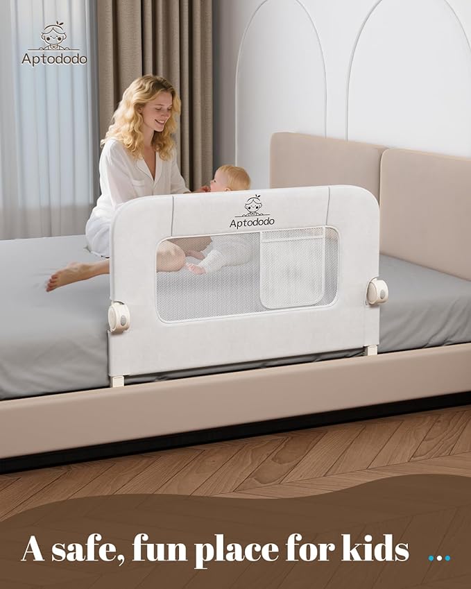 33" Bed Rails for Toddlers(Compact) for Single/Twin Bed with U-Shape Base, Toddler Bed Rails with More Stable and Secure, Fit for High/Low Mattresses, Box/Platform Bed