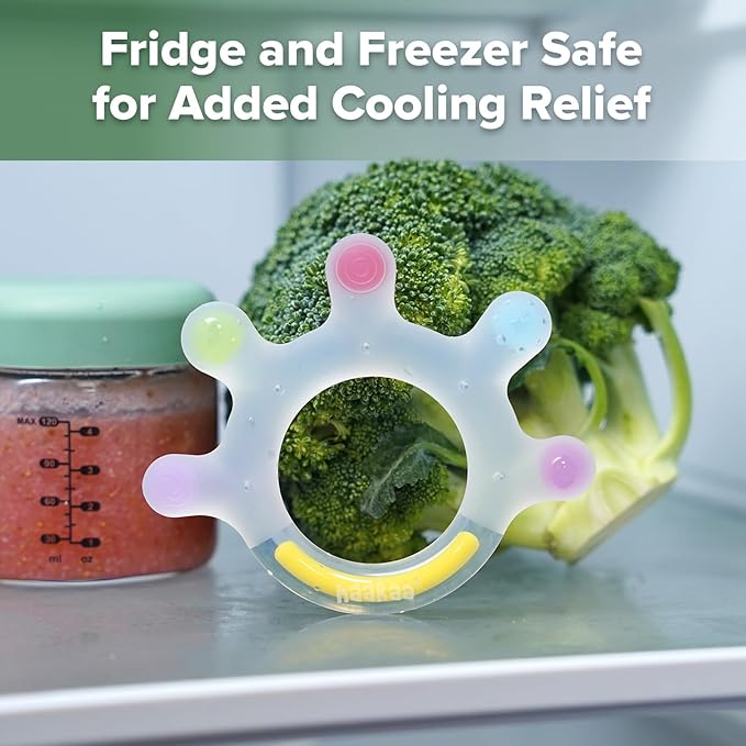 Haakaa Silicone Palm Teether, Baby Teething Toys, Food Grade Silicone Teethers for Babies 0-6 Months/6-12 Months, BPA Free Teething Relief Baby Chew Toys