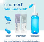 Sinus Rinse Kit, 30PK NAC and Saline Packets for Nasal Rinse, Gravity Rinse Bottle, Alternative to Neti Pot, Helps with Allergy, Congestion, Cold Symptoms
